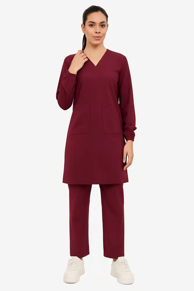 Modest v-neck Womens Scrub